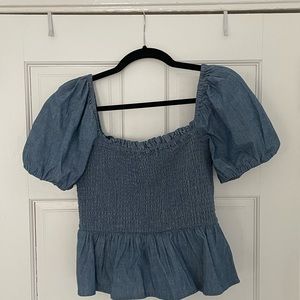 J Crew Chambray Peplum Top
